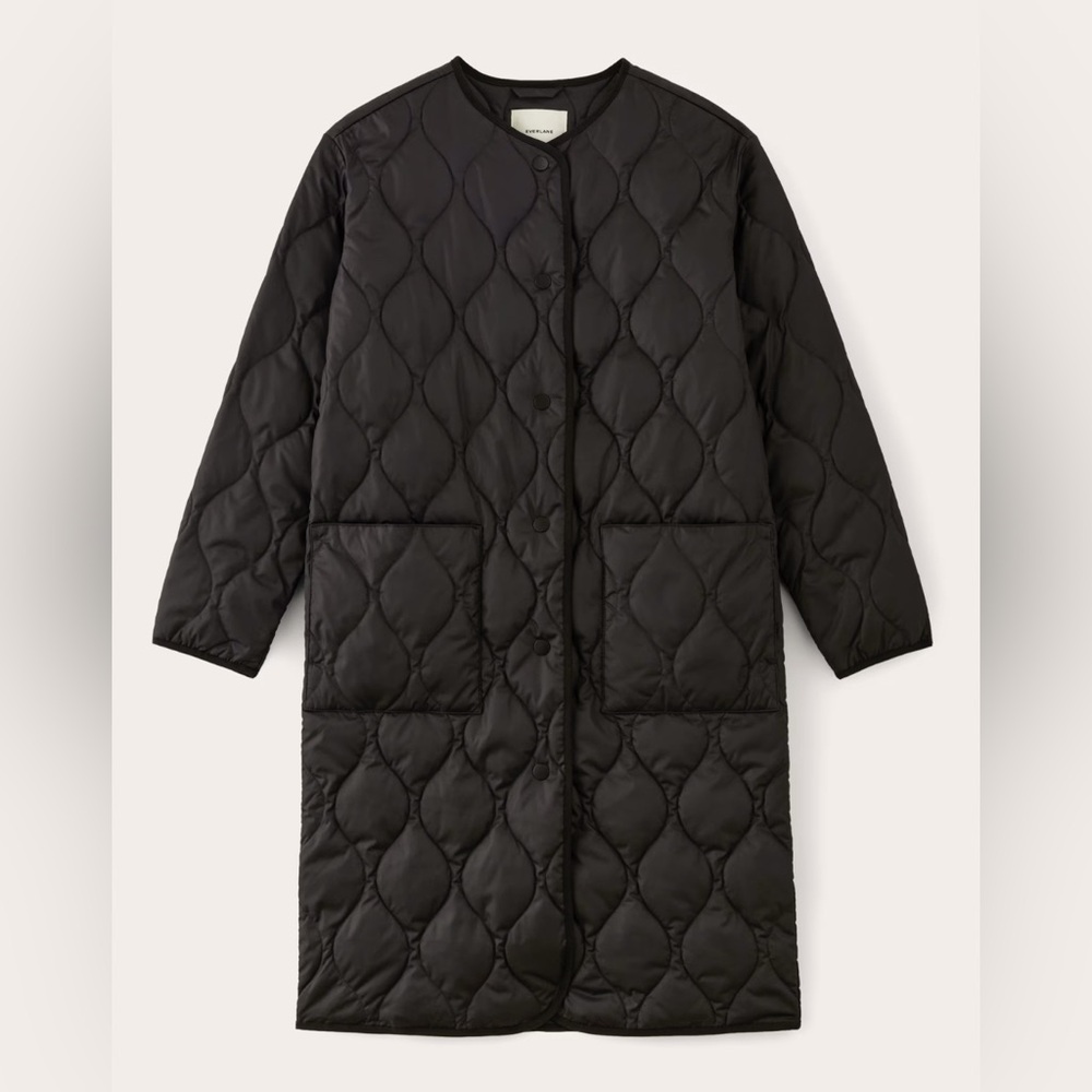 EVERLANE BLACK The Long Quilted Liner NWT